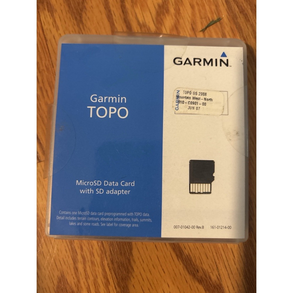 Garmin TOPO US 2008 Mountain West North MicroSD GPS Map Card SD Adapter